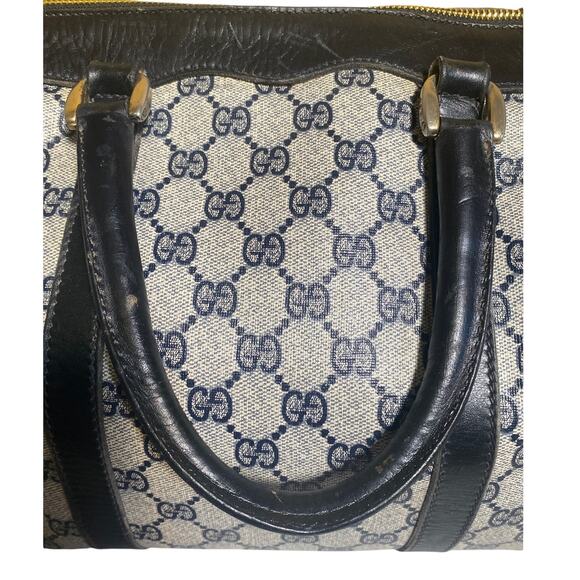 Beautiful Gucci Navy Boston Bag - Picture 5 of 14